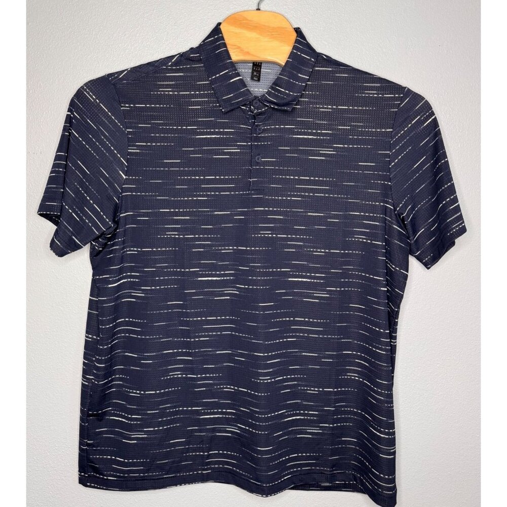Adidas Ultimate365 Mesh Glimmer Print Polo Pullover Shirt XL Navy Golf